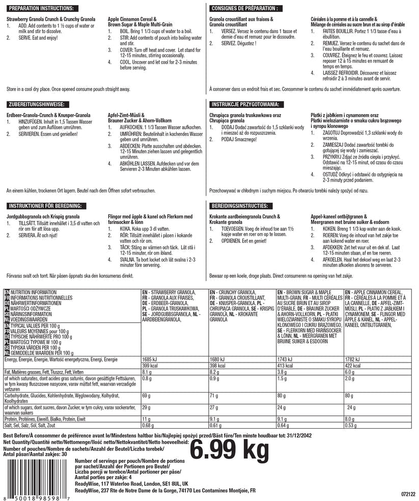 Readywise Stor Beredskapsrasjon 5+ mnd (1 Pers) 1,5 mnd (Familie 2voksen 2 barn) (25år holdbarhet)